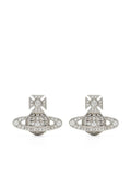 Silver Crystal Embellished Stud Earrings 1