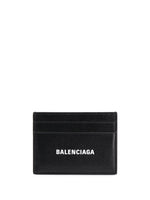 Black Contrasting Logo Print Card Holder 1