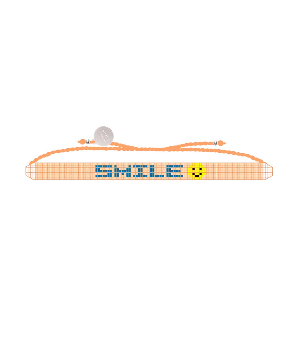 Peach Smile Glass Bead Bracelet 1