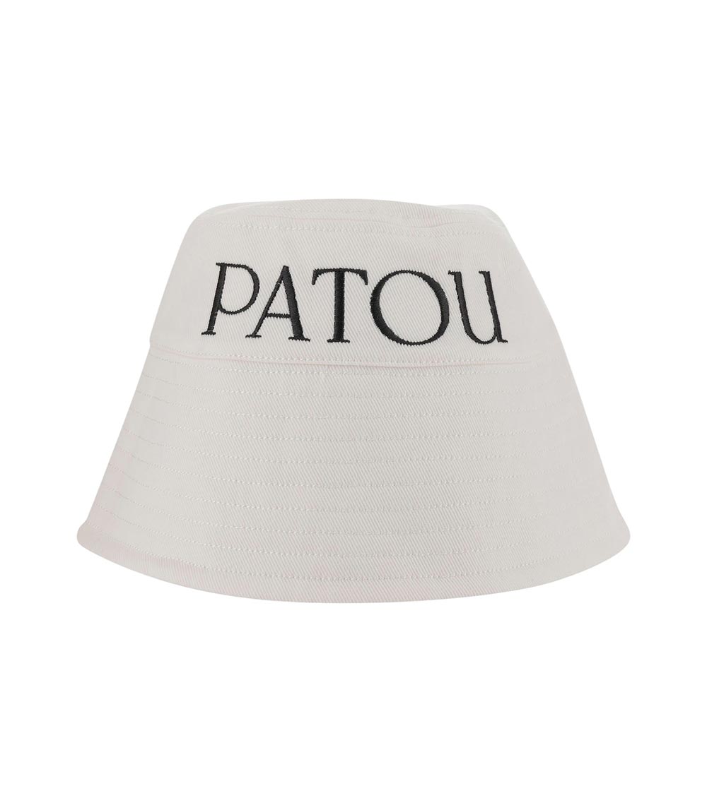 White Bucket Hat With Logo 1