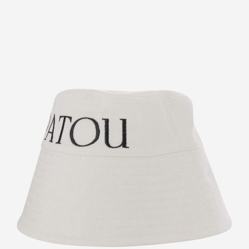 White Bucket Hat With Logo 2