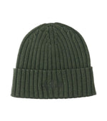 Green Logo Ribbed Beanie Hat 1