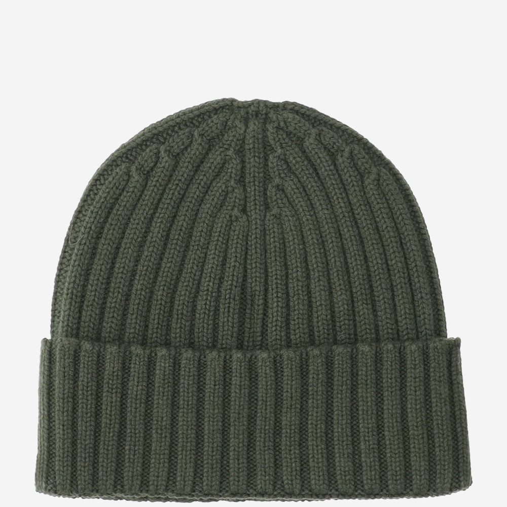Green Logo Ribbed Beanie Hat 2