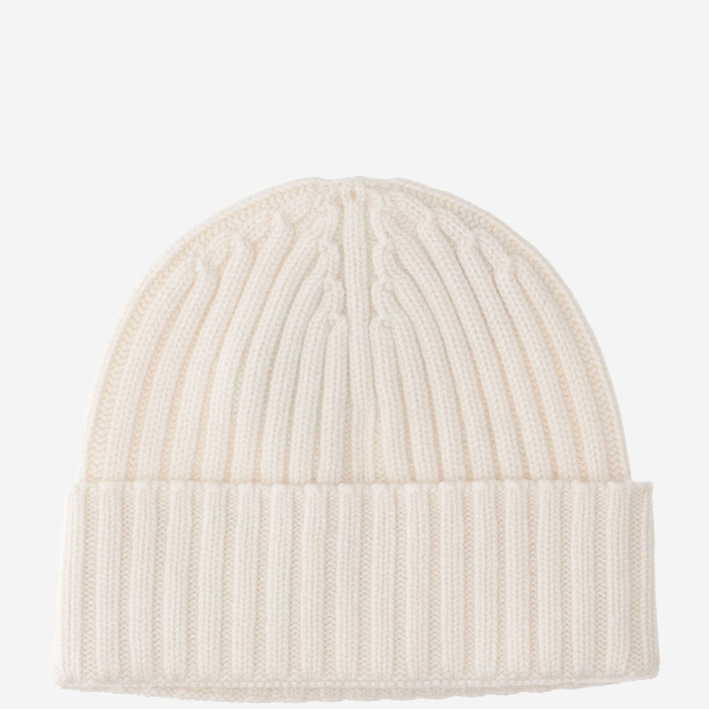 Off White Ribbed Logo Beanie Hat 2