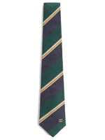 Green Blue Stripes Logo Tie 1