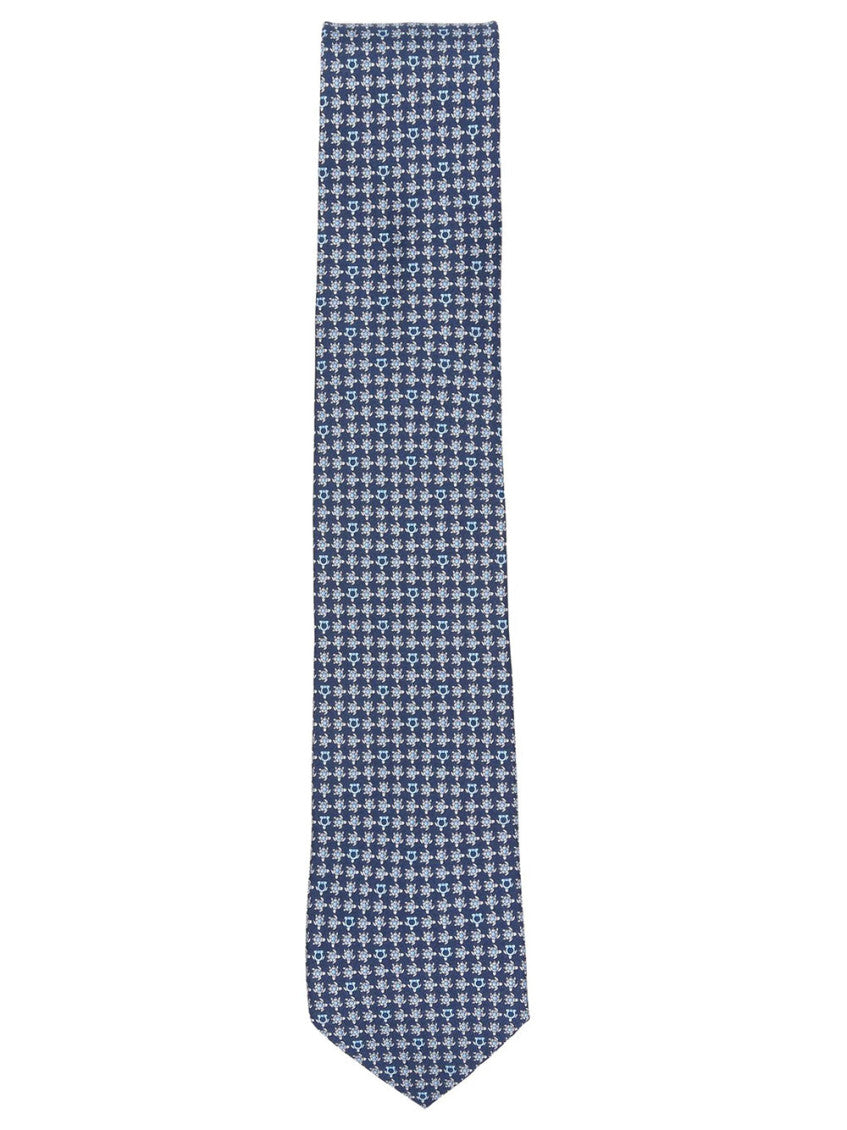 Navy Blue Ricca Printed Tie 1