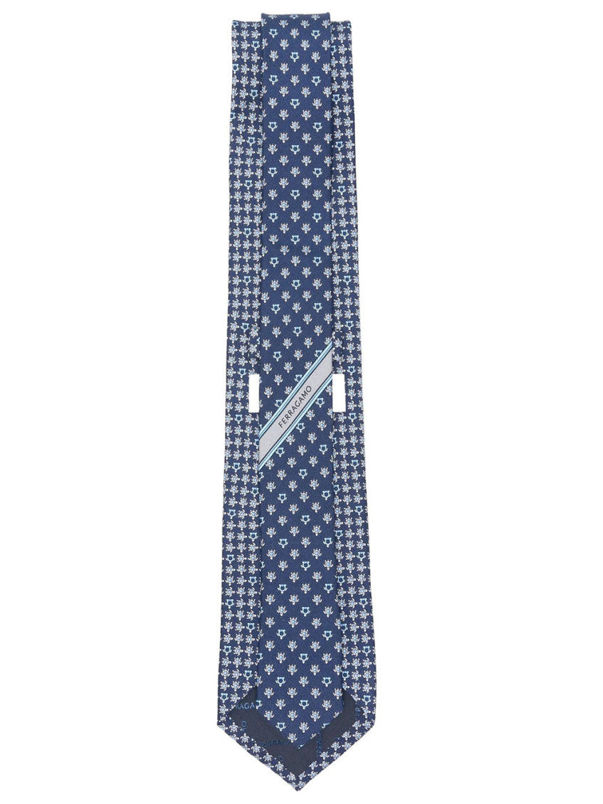 Navy Blue Ricca Printed Tie 2