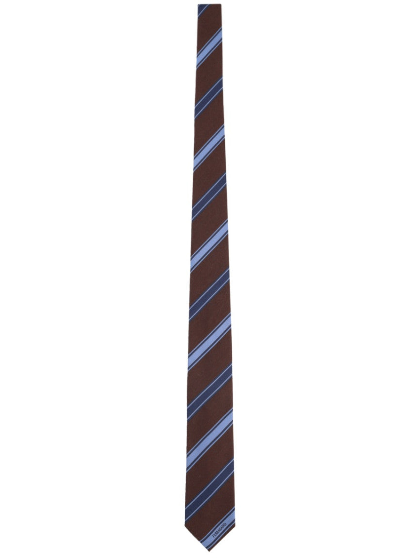 Brown Cravatta Stripes Tie 1
