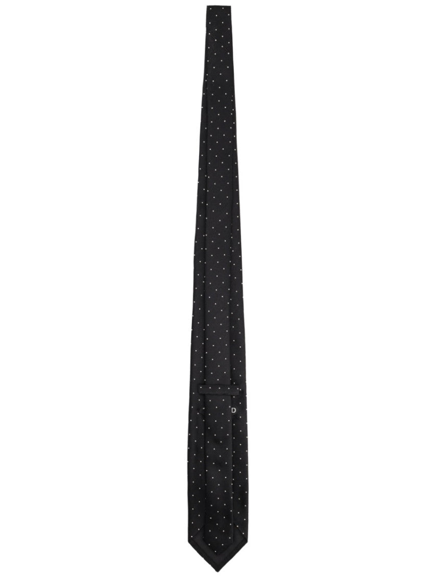 Black Polka Dot Pattern Tie 2