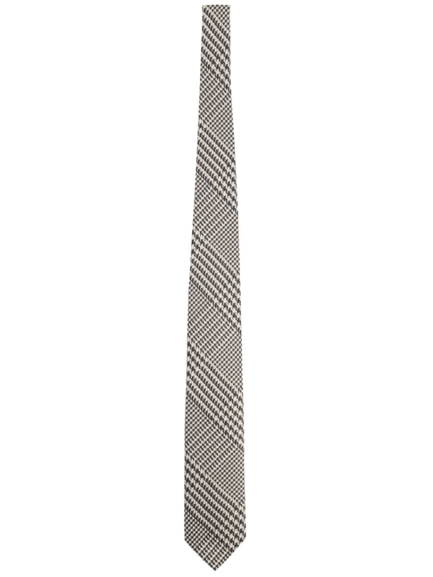 Grey Houndstooth Pattern Tie 1