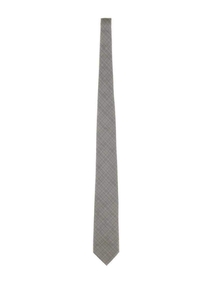 Beige Classic Checks Tie 1