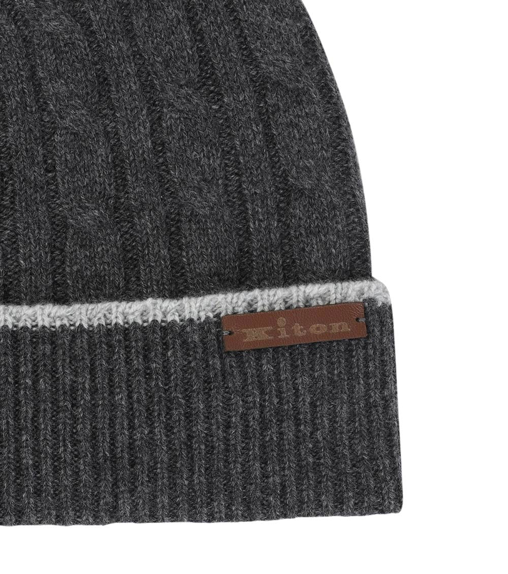 Dark Grey Cable-knit Knitted Beanie 2