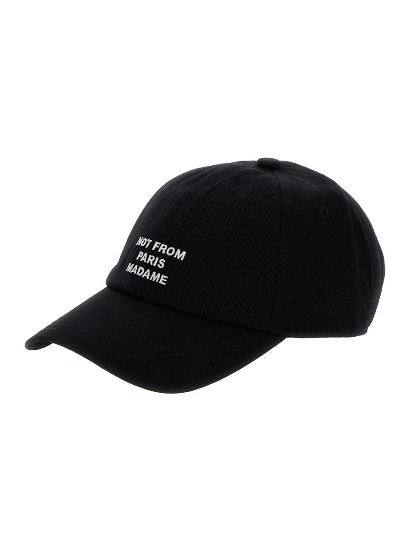 Black 'La Casquette Slogan' Baseball Cap 1