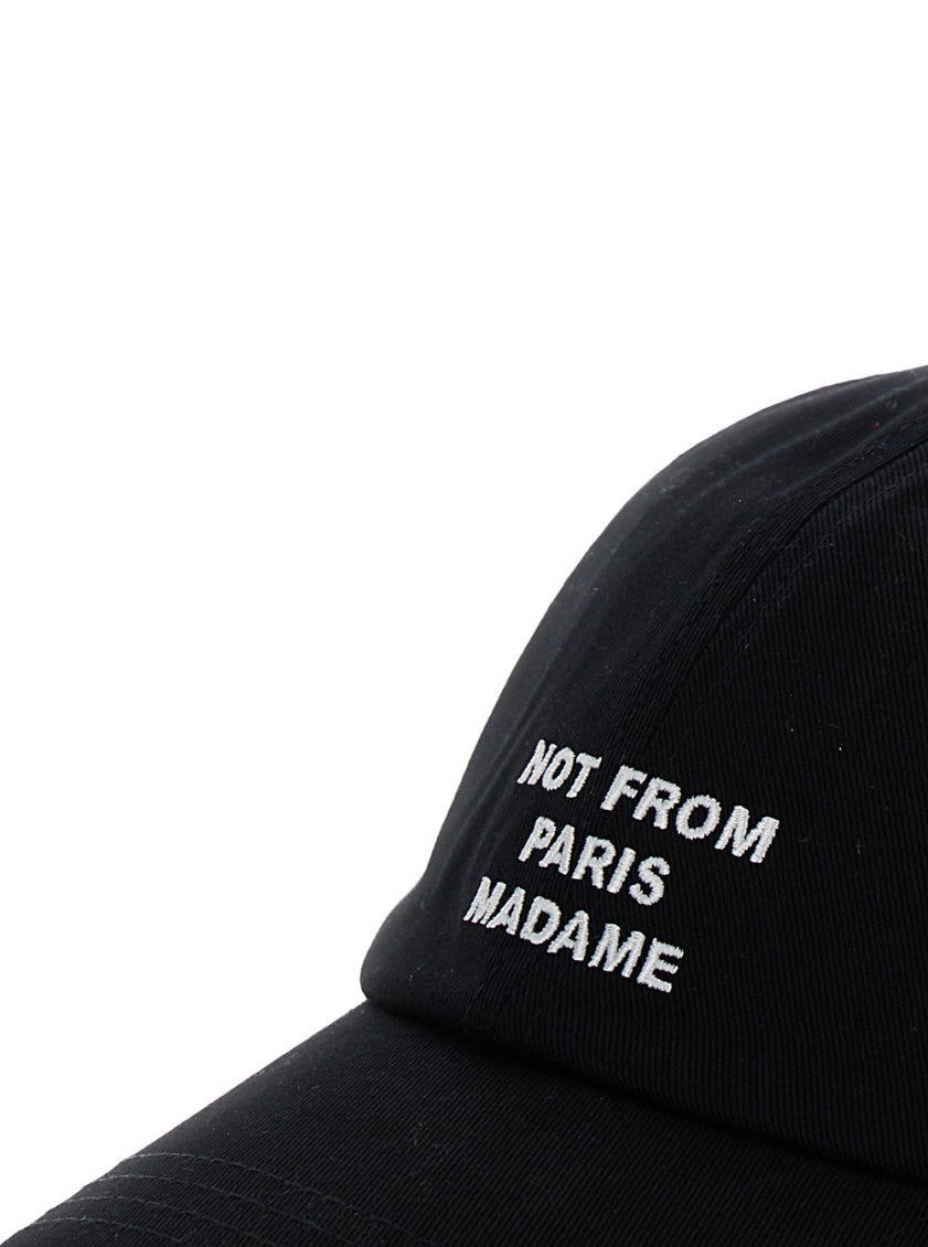 Black 'La Casquette Slogan' Baseball Cap 3