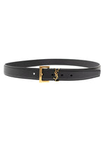 Black Soft Leather Belt With Gold Metal Buckle 1