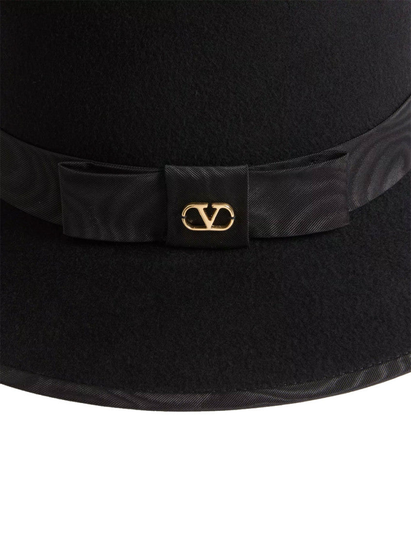 Black VLogo Fedora Hat 4