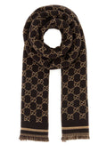 Dark Brown GG Logo Scarf 1