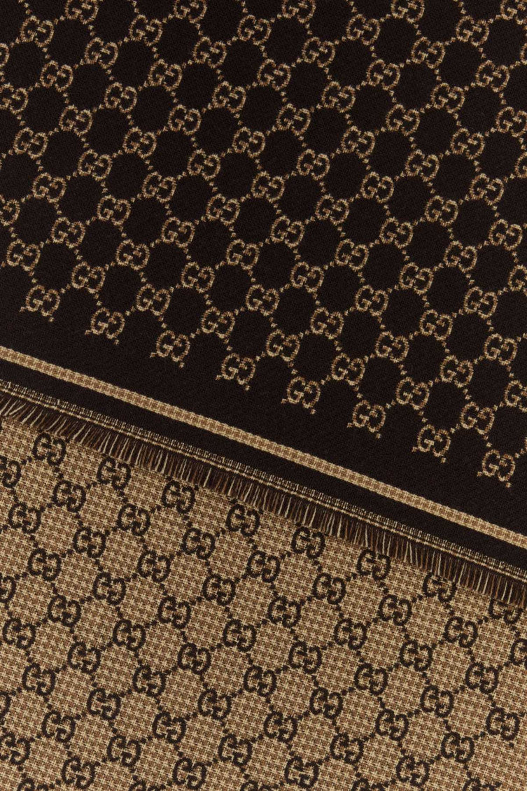 Dark Brown GG Logo Scarf 2