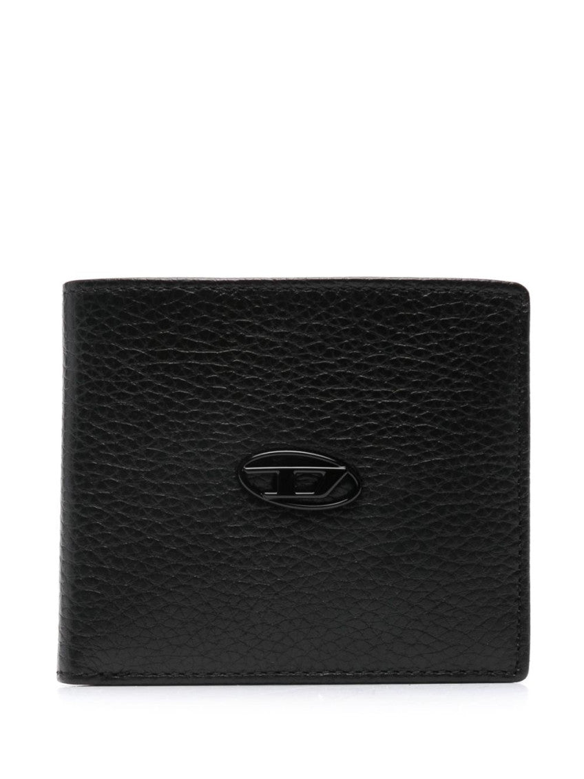 Black Logo Textured Wallet 1