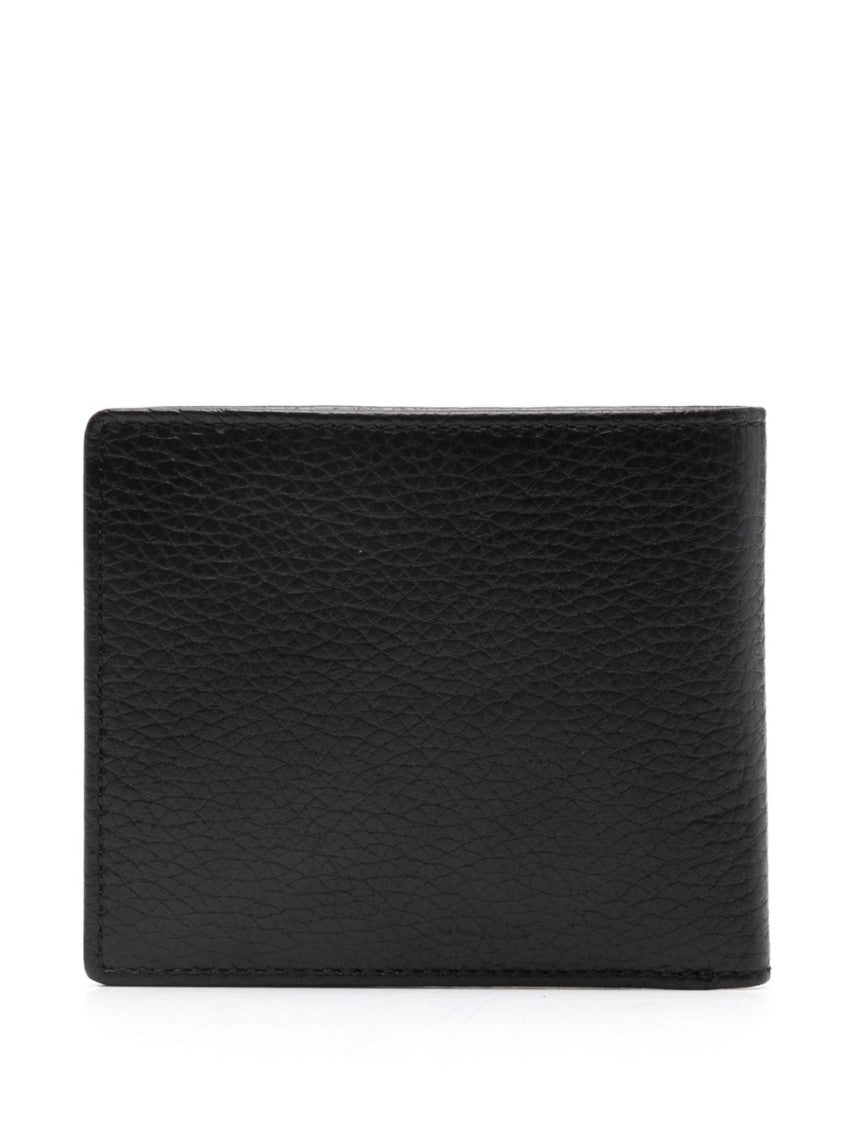 Black Logo Textured Wallet 2