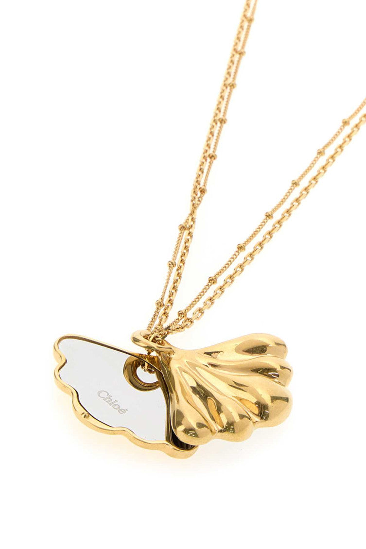Golden Mirror Pendant Necklace 2