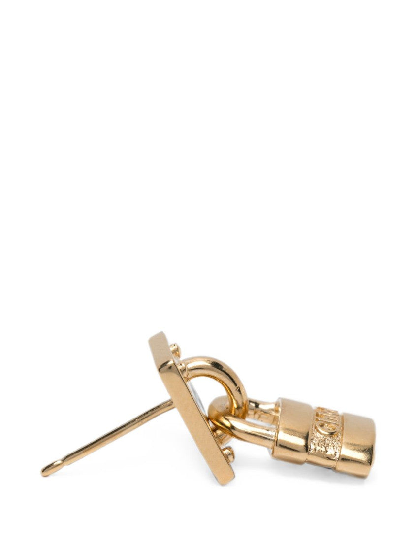 Golden Padlock Drop Earrings 3