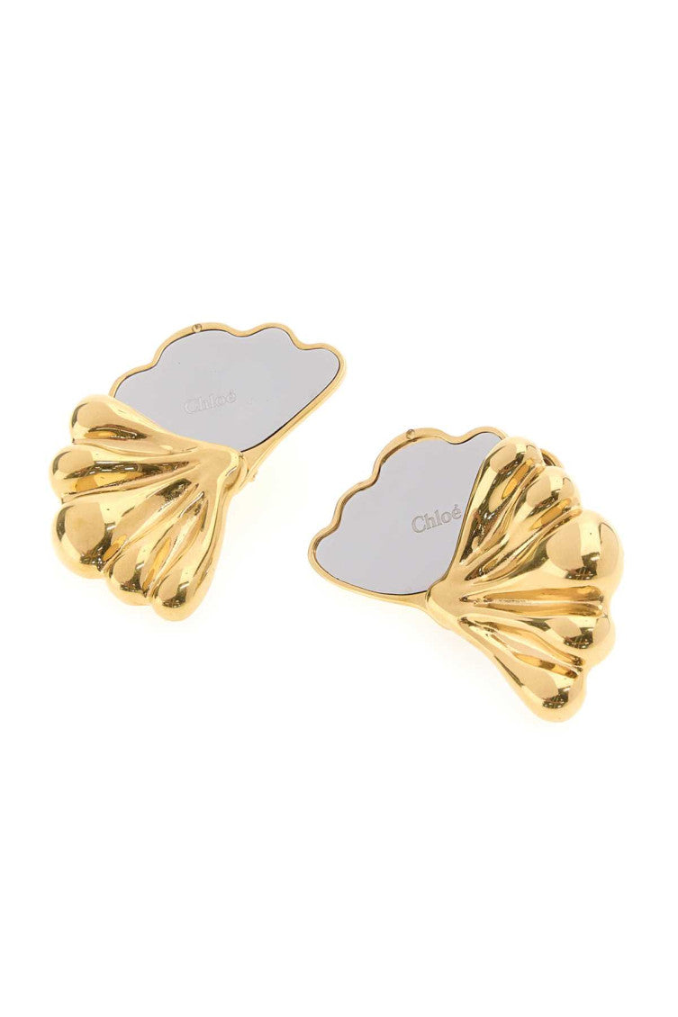 Gold Mirror Stud Earrings 2