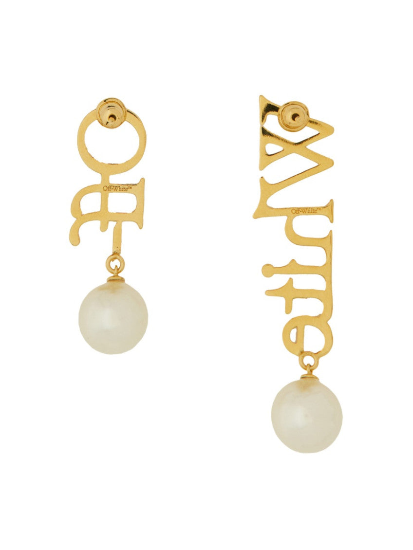 Gold Logo Drop Earrings 3