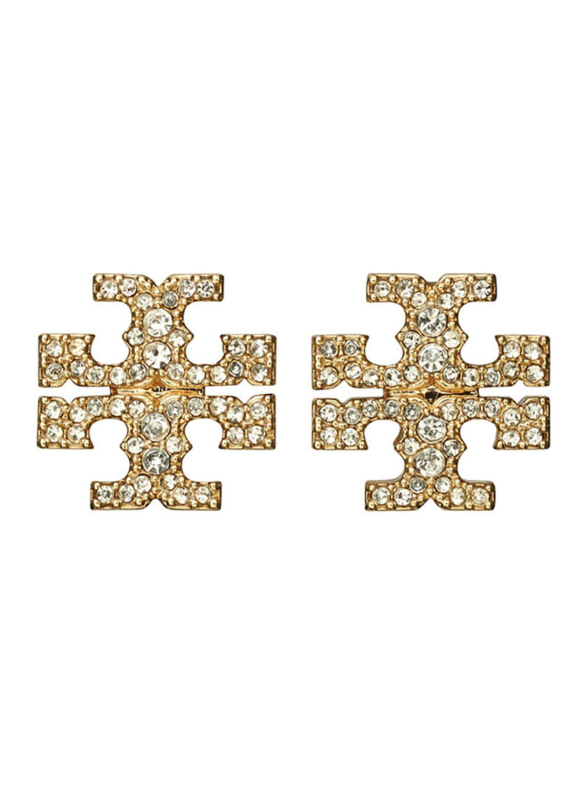 Gold Crystal Stud Earrings 1