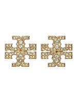 Gold Crystal Stud Earrings 1