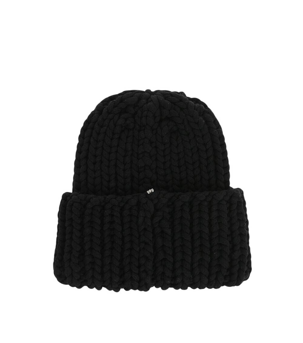 Black Knitted Beanie Cap 2