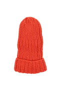 Orange Maxi Knitted Beanie Cap 1