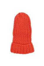 Orange Maxi Knitted Beanie Cap 1