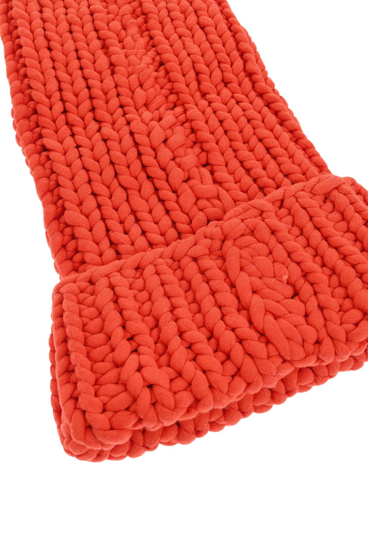 Orange Maxi Knitted Beanie Cap 2
