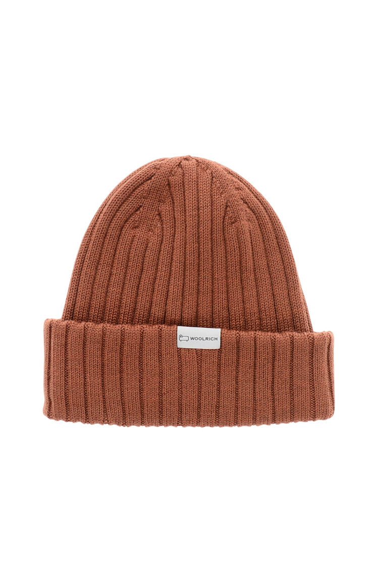 Orange Ribbed Logo Beanie Cap 1