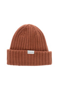 Orange Ribbed Logo Beanie Cap 1
