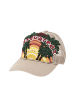 Beige Tropical Embellished Baseball Cap 1