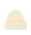 Off White Knitted Beanie Cap 1