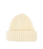 Off White Knitted Beanie Cap 1