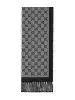 Grey GG Logo Pattern Scarf 1