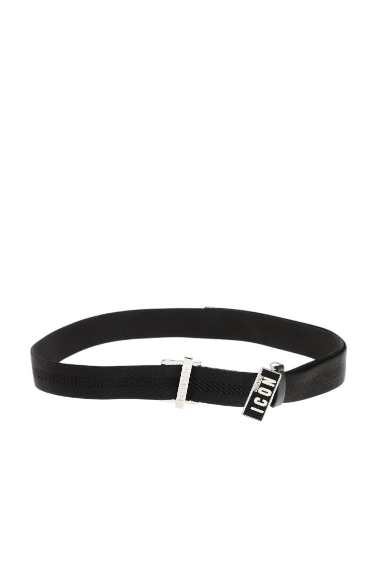 Black Logo Charm Belt 1