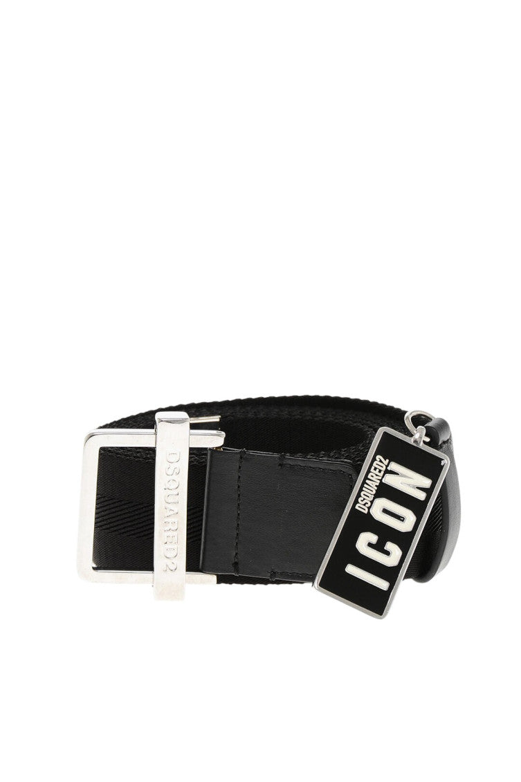 Black Logo Charm Belt 2