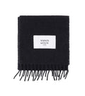 Black Logo Fringed Scarf 1