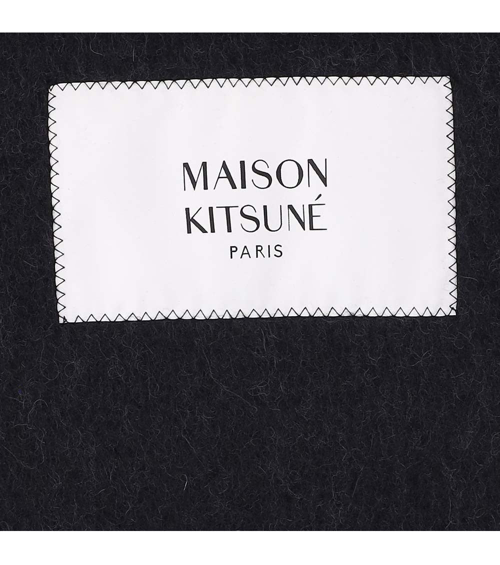 Black Logo Fringed Scarf 2