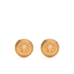Golden Medusa Greca Stud Earrings 1