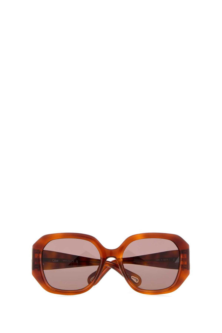 Light Brown Caramel Geometric Sunglasses 2