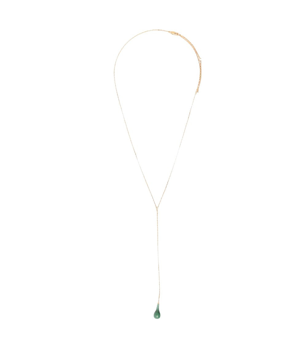 Golden Jade Drop Y Necklace 1