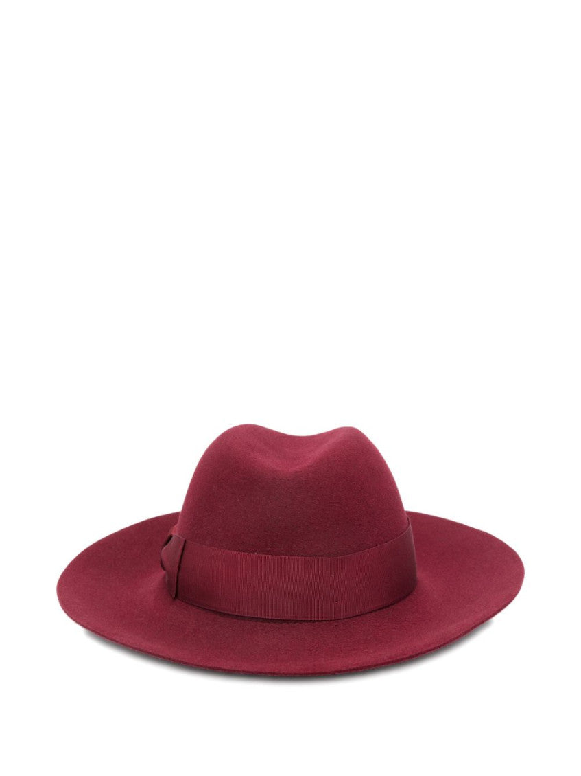 Red Claudette Solid Fedora Hat 1
