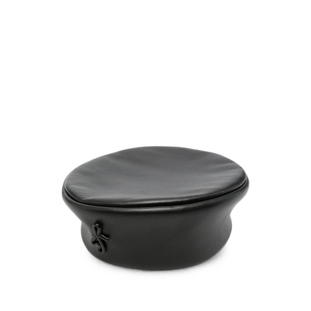 Black Solid Pillbox Hat 1