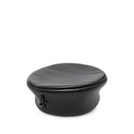 Black Solid Pillbox Hat 1